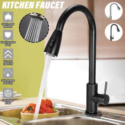 Stainless steel Kitchen Faucet Single Hole Pull Out Spout Ki