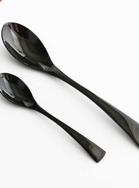 24Pcs 18/10 Stinless Steel Dinnerwre Set Blck Dinner Sil