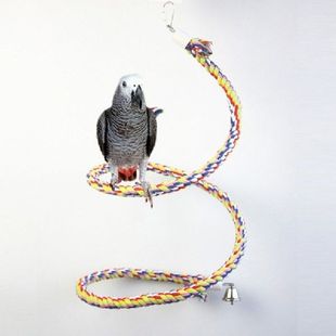 Bird Swing Cage Hanging Chew Toys Colorful Cotton Rope
