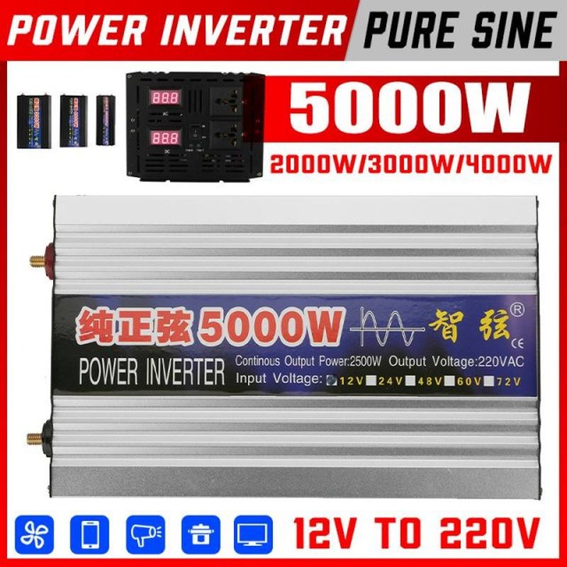 Pure Sine Wave inverter 2000W 3000W 4000W 5000W DC12V to AC