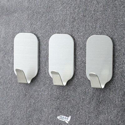 2Pcs Hooks Self Adhesive Home Kitchen Wall Door Stainless St
