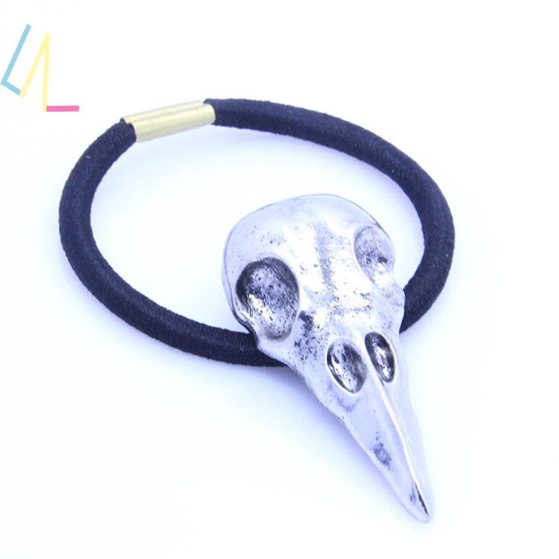 Women Punk Gothic Crow Elastic Hair Rope Bands Accessories