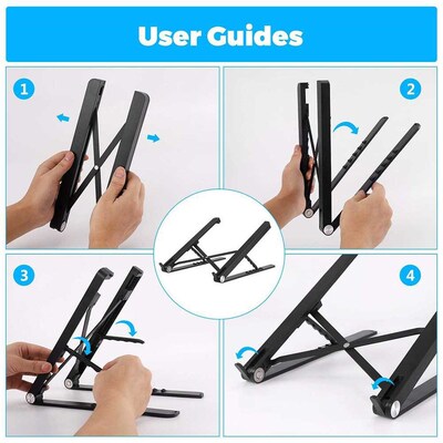 Portable 5 Angles Adjustable Laptop Support Stand ABS Foldin