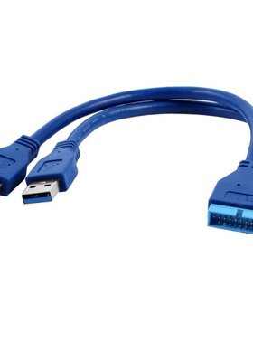 GTFS-Blue 2 Port USB 3.0 Type A Male to 20 Pin Header Male A