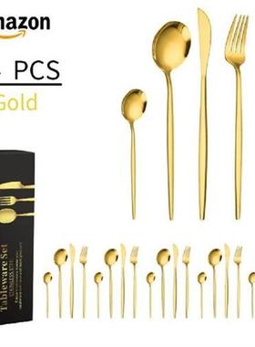 24pcs Dinnerware Sets Stainless Steel Knife Fork And Spoon