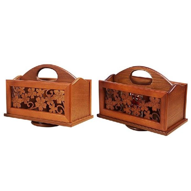 Wood Rotatable Remote Control Holder, Nightstand TV Remote