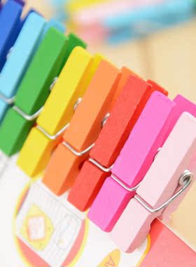 50Pcs/pack Wooden Clothes Pegs  s Mini Pins Clothespin Color