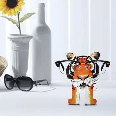 Wooden Carving Glasses Stand Cute Tiger Spectacle Holder