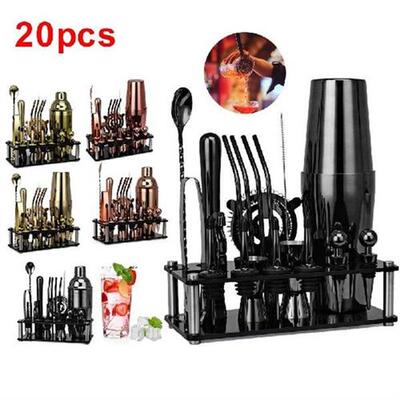 20pcs Cocktail Shaker Set Bartender Kit Stainless Steel