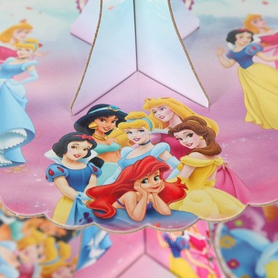 1set Princess 3 Tier Paper Foldable Cupcake Rack Kids Birthd