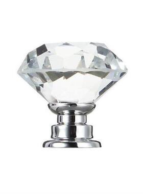 10Pcs 30mm Diamond Plated Shape Crystal Glass Knob Cupboard