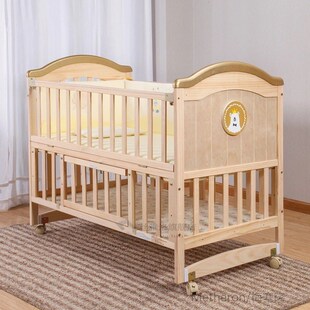 Crib solid wood unpainted baby bb bed cradle bed multifuncti