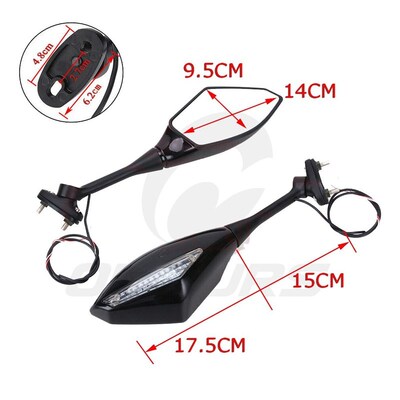 OMRS Motorcycle Rear View Mirror LED Light Turn Signal Integ
