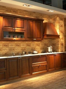 2017 Free design Customize American solid wood kitchen cabin