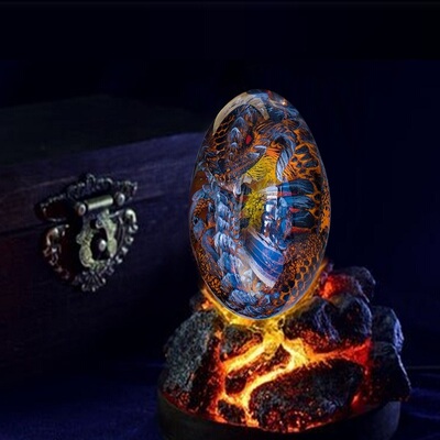 Crystal Transparen Lava Dragon Egg Dinosaur Egg Artwork