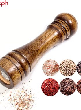 Leeseph Pepper Mill Salt Ceramic Grinder Solid-Wood 10--Kitc
