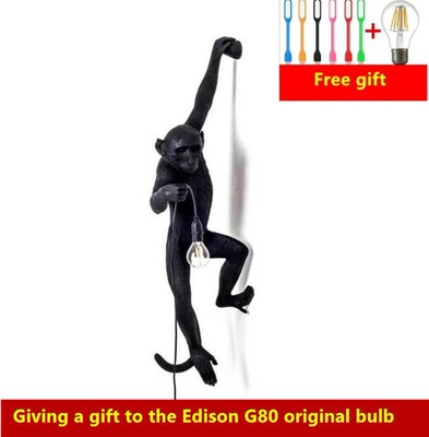 Resin Black White  Monkey Lamp Pendant Light  Living Room La