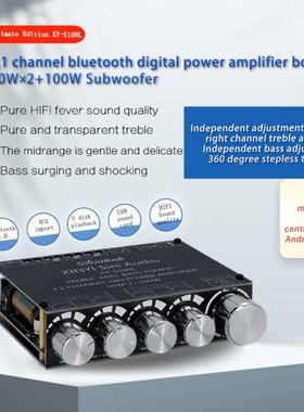 S100L 100W 100W Bluetooth 5.0 Stereo Amplifier Board AUX USB