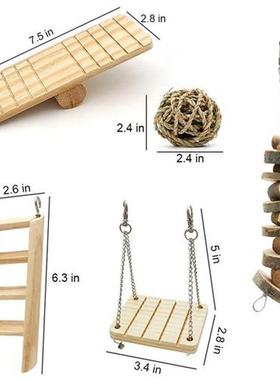 Hamster Chew Toys, 10 Pack Natural Wooden Pine Guinea Pigs R