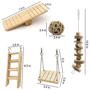 Hamster Chew Toys, 10 Pack Natural Wooden Pine Guinea Pigs R