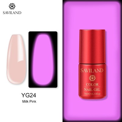 SAVILAND 7ML Nude Pink Gel Polish Glow In Dark Semi Permanen