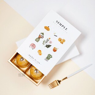 White hand-painted gift box biscuit candy snowflake crisp bo