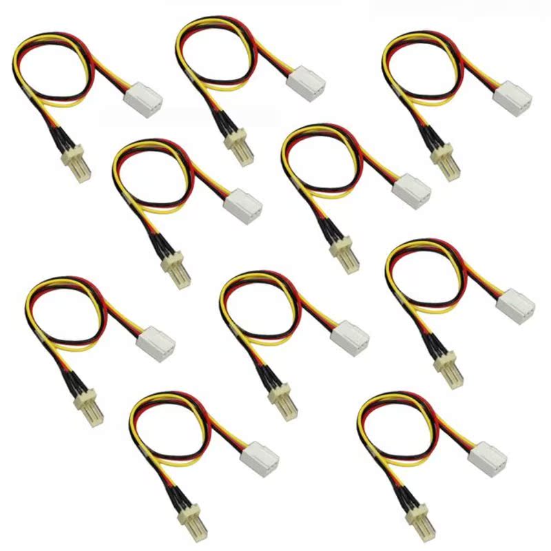 10Pcs/Lot  Fan Resistor Cable 12V 3-Pin Male to 3-pin Female