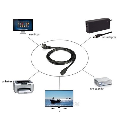 Euro Plug Cable IEC C13 Computer Power Cable Extension Cord