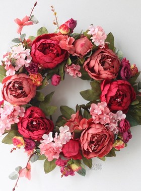 Peony simulated garland Rattan ring decoration Photography p