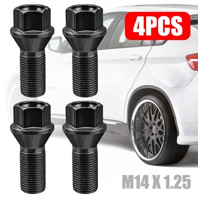 For BMW 4pcs M14 x 1.25 Wheel Lug Bolt Nut Steel 36136781151