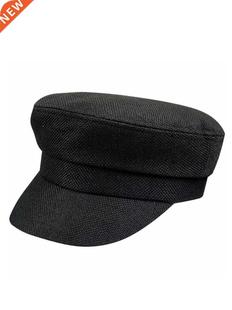 Man Big Size Flat Top Caps Adult Cotton and Linen Sun Cap La