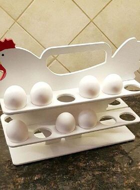 24-grids Stackable Wooden Eggs Storage Rack Creative Hen