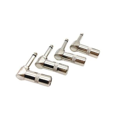 4PCS Straight Guitar Cable Connector 2 Pole Mono Amplifier