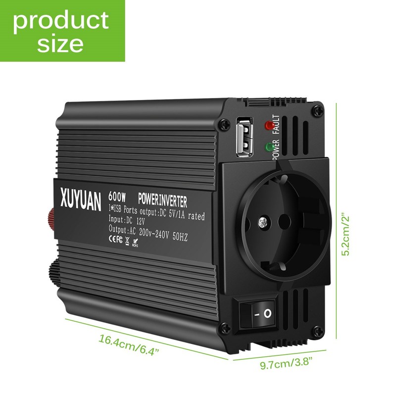 AC 12V To 220V 600W Auto Car Power Converter Inverter Adapt 包装 内托 原图主图