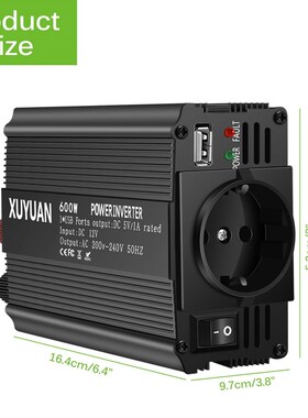AC 12V To 220V 600W Auto Car Power Converter Inverter Adapt