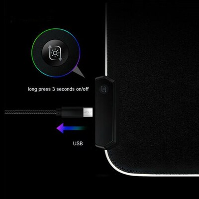 RGB Gaming Mouse Pad Rubber Mat RGB Colorful LED Lighting Ga