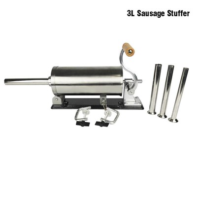 3L Horizontal Sausage Stuffer Filler Stainless Steel Homemad