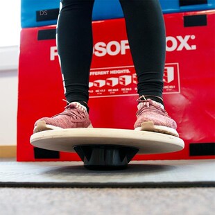 Wooden Non Slip Wobble Board Toning Balance Board 40cm Pilat