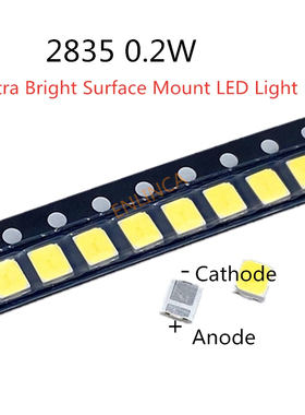 100pcs 0.2W SMD 2835 LED Lamp Bead 20-25lm White Nature Cool