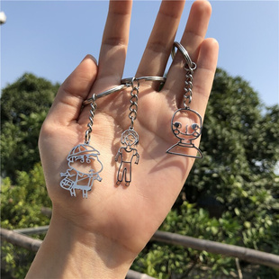 Customized Children's Drawing Necklace Keychains Kid