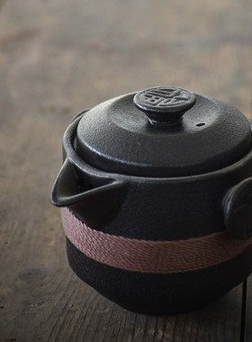 black ceramic teapots with 2 cups a tea sets portable travel