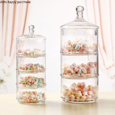 European Glass Jar Three Floors Four Floors Glass Candy Jar