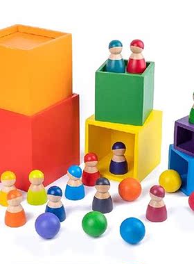 Baby Montessori toy Rainbow Stacker Educational Wooden