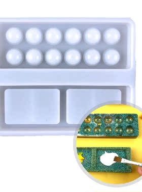Palette Crystal Epoxy Resin Mold Toning Plate Silicone