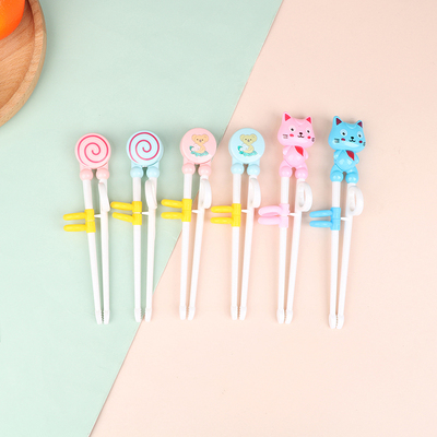 1Pair Chopsticks Plastic For Kids Cartoon Learning Chop
