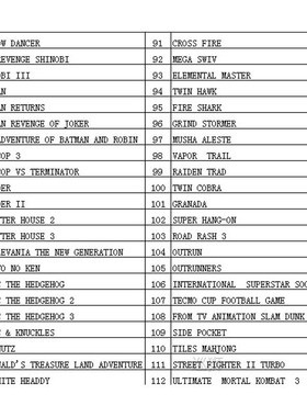 Top 112 in 1 For Sega Megadrive Genesis Game Cartridge with