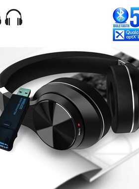 Bluetooth 5.0 Headphones   USB Audio Transmitter with Mic A