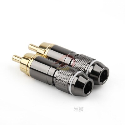 8pcs Hifi RCA Male Plug Pure Copper Gold Plating 6mm RCA Con