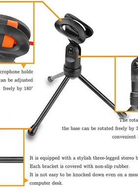 PC Condenser Microphone with Mic Stand Professional 3.5mm Ja