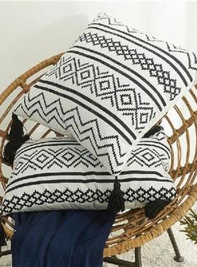 Woven Tufted Boho Throw Pillow Case Modern Decorative